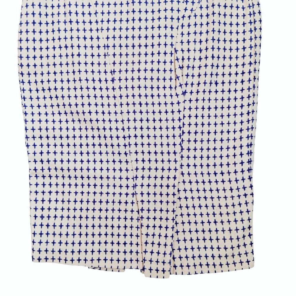 Jasmin Shokrian Silk Pencil Skirt Blue Embroidered Plus Sign 2 Piece Lot SZ 10 L - Picture 9 of 16